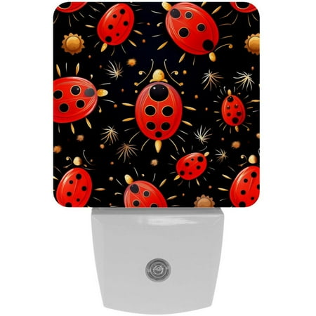 

Seven-star ladybug LED Square Night Lights - Bright Energy-Efficient Luminaires for Tranquil Nights - Set of 2 200 Characters