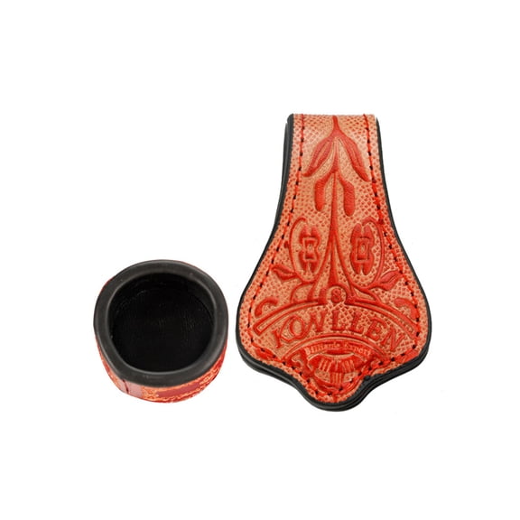 KONLLEN Billiard Chalk Holder with Round Leather Engraved Magnetic Support for Pool Cue Snooker Silent Billiard Accessories