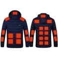 thumbnail image 2 of QATAINLAV Unisex Heated Jackets with Detachable Hood Solid Color Zip Up Electric Warming Puffer Jacket 26 Heating Zones Clothing for Hunting Blue S,, 2 of 5