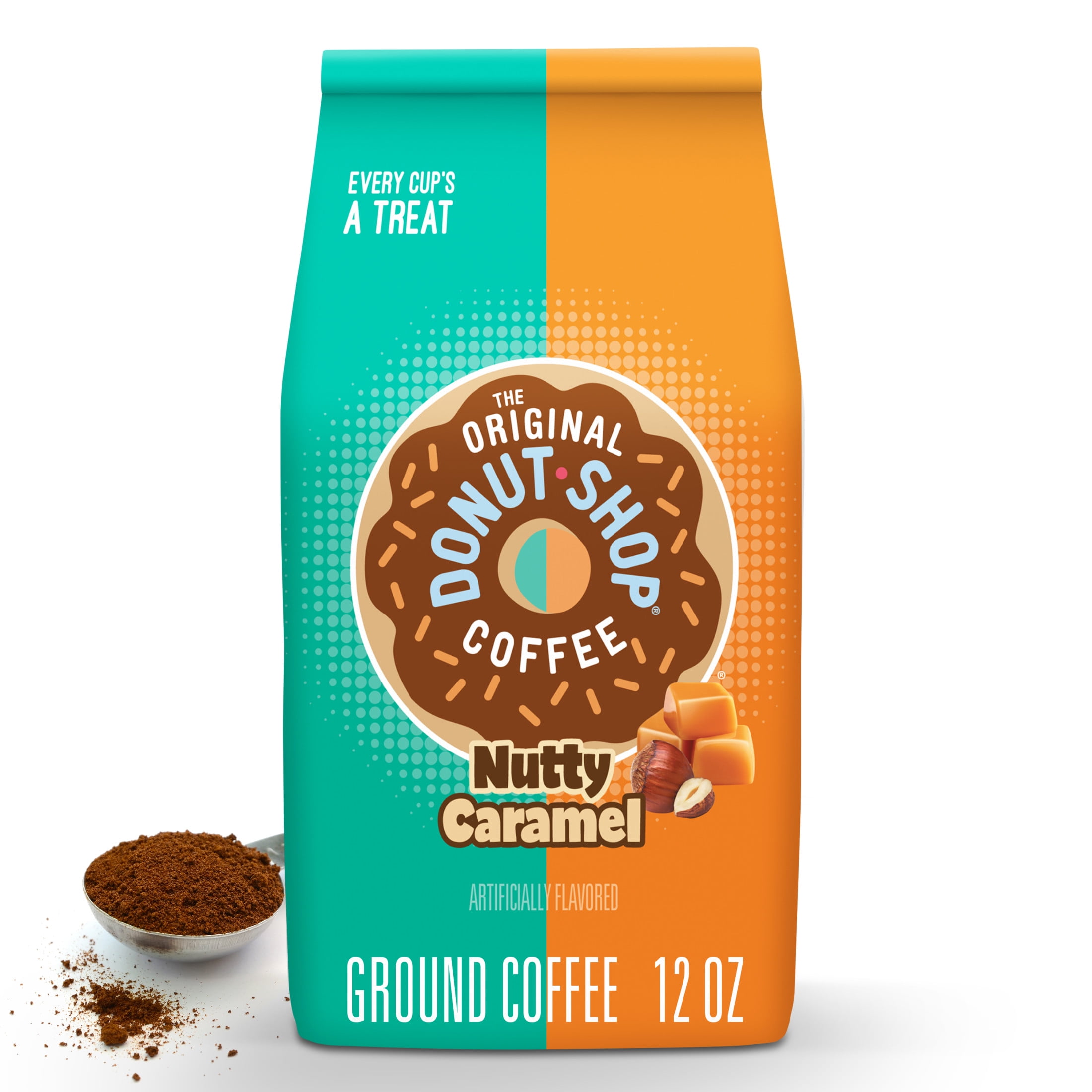 (3 pack) The Original Donut Shop, Nutty Caramel Medium Roast Ground Coffee, Bagged 12 oz