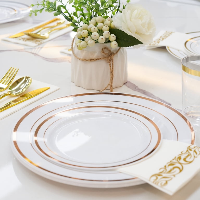Hawsaiy Rose Gold Dinnerware Set for 50 Guests, 350-Piece photo 7