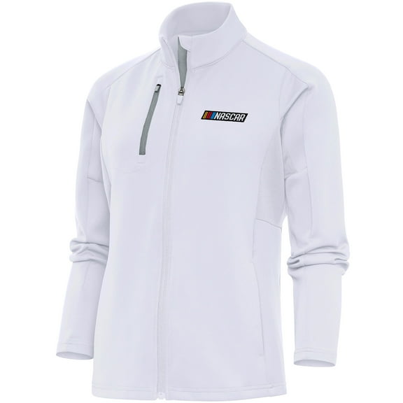 Women's Antigua  White NASCAR Generation Full-Zip Jacket