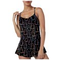 thumbnail image 5 of Cdudpw Cute Pajamas for Women Halloween Print Top and Shorts Pj Set Two Piece Pajama Set Sleepwear Sleep Outfits(T144-Black), 5 of 6