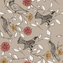 Tempaper x Novogratz Beige Birds Peel and Stick Wallpaper, 20.5" x 16.5'