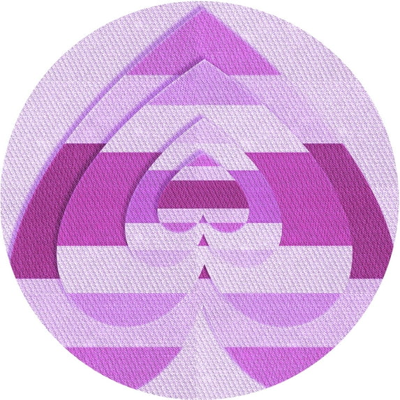 Ahgly Company Machine Washable Indoor Round Transitional Blossom Pink Area Rugs, 6' Round