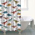 thumbnail image 4 of White Dinosaurs Pterosaurs Plants Pattern Shower Curtain 72"x84" ,Bathroom Decorative Shower Curtains Set with 12 Hooks,Modern Waterproof Washable Shower Curtain, 4 of 6