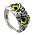 thumbnail image 3 of Paquete de 2-6 anillos de búho con ojo de demonio, anillo llamativo Retro elegante para parejas, amantes y hombres 2 piezas, 3 of 8