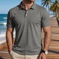 thumbnail image 2 of Hearthz Cotton Polo Shirts for Men Moisture Wicking Men's Shirts Short Sleeve Casual Summer Shirt Soft Breathable Mens Golf Polo Shirts Gray S, 2 of 6
