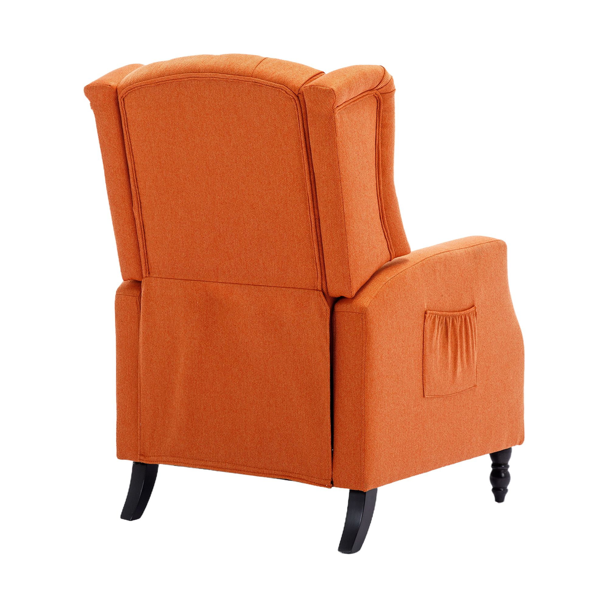 Kadyn Massage Recliner Chair, Fabric Recliner Sofa Home Theater Seating, Single Sofa Armchair Easy Lounge for Living Room, Orange