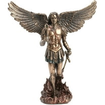 Veronese Design 12 1/4 Inch Tall Archangel Saint Michael Cold Cast Resin Antique Bronze Finish Sculpture Statue