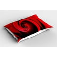 thumbnail image 2 of Ambesonne Rose Pillow Sham 2 Pack, Swirled Petals Red Blossom, 26"x20", Vermilion Black, 2 of 3