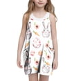 thumbnail image 2 of ATOGUTA Dress for Girls Casual Summer Spaghetti Straps Easter Romper Dresses with Pockets for Kid Size 3T-10. Multicolor, 2 of 6
