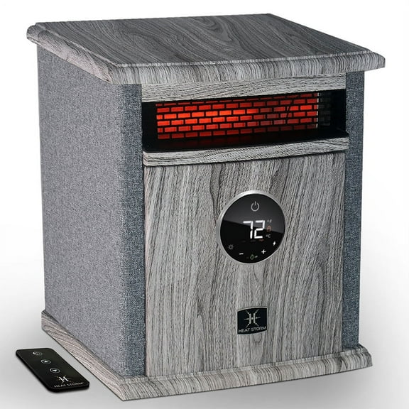 Heat Storm Logan Deluxe Infrared 1500W Heater, Indoor, Gray, Brand New