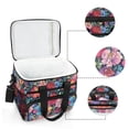 thumbnail image 6 of FORMRS Insulated Cooler Bag 24 Cans Capacity Soft Leakproof Lunch Box with Side Pockets, Serene Floral Pattern, 6 of 7
