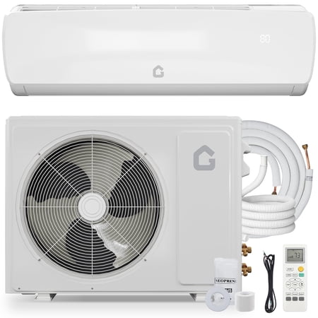 PYY 9000 BTU Mini Split AC/Heating System, 19 SEER High Efficiency 115V Ductless Inverter Wall Mounted Air Conditioner with Modern L-Panel Design and Eco-Friendly R32 Refrigerant