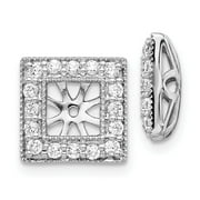 GOLDIA 1/2 Ct. Natural Diamond Jacket Earring fits 4.75mm Princess Cut Stones 14k White Gold