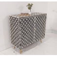 thumbnail image 2 of Handmade Bone Inlay Cabinet: Geometric Pattern Storage Unit, 2 of 6