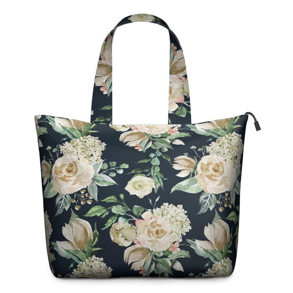 Pioneer Flower Floral Print Pattern Travel Tote Bags for Women Carry On,Large Weekender Bags for Women Travel,Multi Functional Duffle Bag for Work,Shopping,Sports