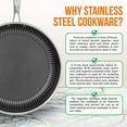 thumbnail image 4 of 10" Stainless Steel Frying Pan - Triply Kitchenware Stir Fry Pan Kitchen Cookware w/ Dakin Etching Non-Stick Coating, Scratch-Resistant Raised-up Honeycomb Fire Textured Pattern - NC3PL10, 4 of 5