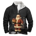 thumbnail image 1 of Sudadera sin capucha para hombre, informal, a la moda, con cuello alto, estampado, con cremallera, jersey de manga larga, blusa de poliéster para hombre, 1 of 3