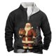 thumbnail image 1 of Sudadera sin capucha para hombre, informal, a la moda, con cuello alto, estampado, con cremallera, jersey de manga larga, blusa de poliéster para hombre, 1 of 3
