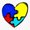 1pcs, variant on Autism Awareness Heart Support Sticker