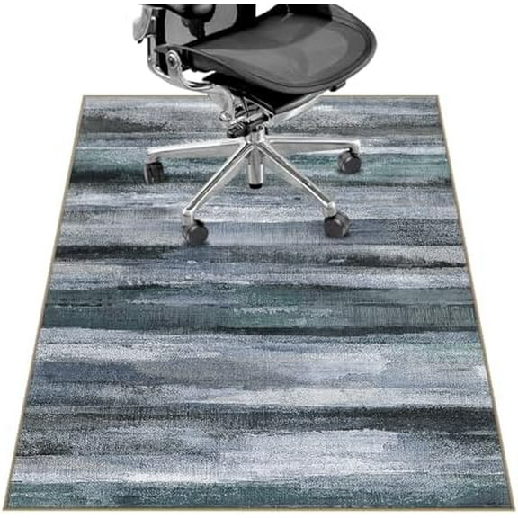 Office Chair Mat for Hardwood Floor&Tile Floor,36"X 48" Heavy Duty Desk Chair Mat for Hard Floors,Under Desk Rug for Rolling Computer Chair,Anti Slip,Low Pile Carpet Floor-Abstract Dark Grey