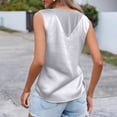 thumbnail image 4 of Qwertyu Satin Tank Tops for Women Dressy Casual V Neck Sleeveless Silk Blouse Loose Fit Camisole Tops Business Work Shirts White S, 4 of 4