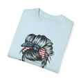 thumbnail image 3 of Messy Mom Bun Red White and Blue Shirt, America Comfort Colors Tee, 3 of 4