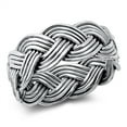 thumbnail image 1 of Braided Ring .925 Solid Sterling Silver Band Celtic Jewelry Female Male Unisex Size 8, 1 of 4