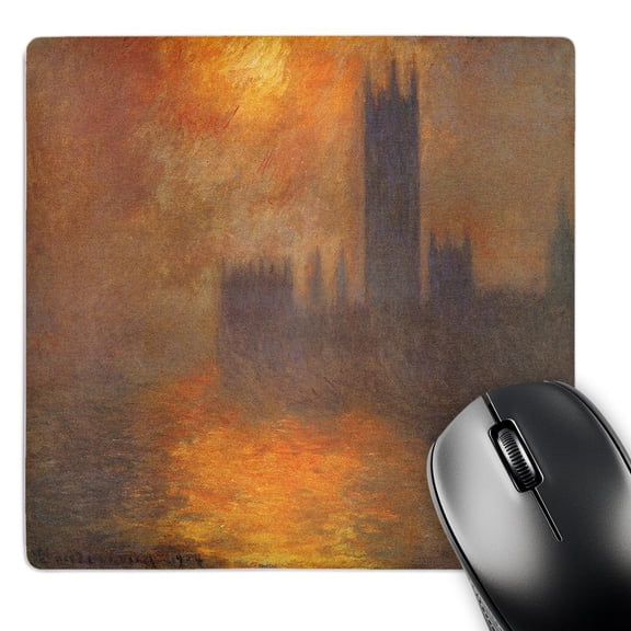 3dRose, The Houses of Parliament Sunset by Claude Monet 1904, MousePad