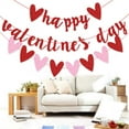 thumbnail image 3 of Happy Valentines Day Banner, Red Glittery Valentines Day Party Decorations, Valentines Day Garland, Valentines Photo Props, Heart Decorations, Wedding Anniversary Party, 3 of 5