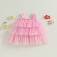 thumbnail image 2 of Filles A-Ligne Robe Sans Manches Solide Robe de Fête de Fleur Robe de Tulle d'Été pour Tous les Jours, 2 of 7