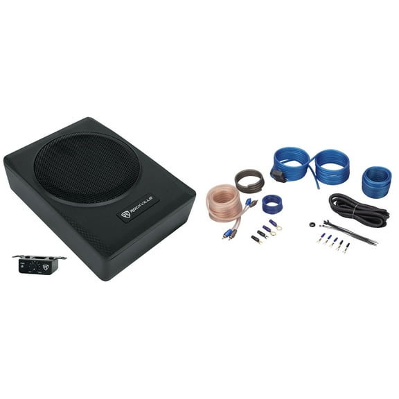 Rockville SS65P 400w 6.5" Slim Under-Seat Powered Car/Truck Subwoofer   Amp Kit