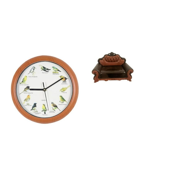 Tnarru Pièce d'Horlogerie Volière Mélodique avec Modèle de Fauteuil Canapé Miniature pour Décoration Artistique Murale et de Pièce dans la Cuisine, la Maison, Micro-Paysage, Cadeaux, Espaces