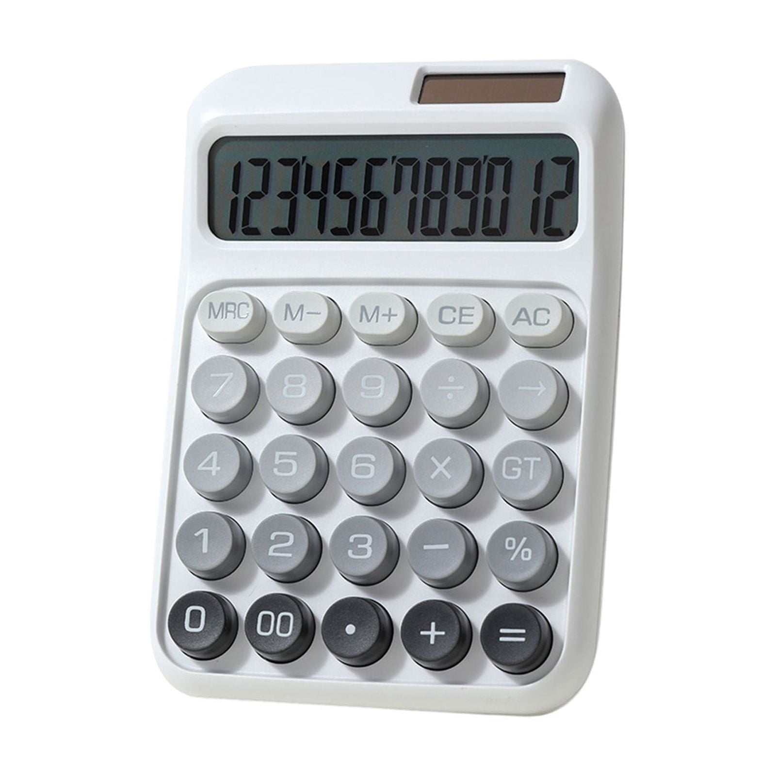 BRELIL 5Pcs Solar Powered Calculator, Dual Power Supply Calculator With 7 Cell Battery Backup, Large Display Desktop Calculator For Office Use, Study Supplies For Study And Teachers, Home Office Math