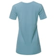 thumbnail image 3 of A2Y Women's Basic Solid Premium Cotton Short Sleeve V-neck T Shirt Tee Tops Titanium XL, 3 of 6