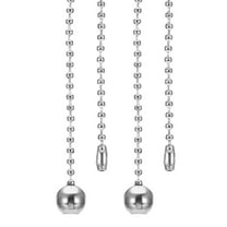 Uxcell 3.3ft Ceiling Fan Pull Chain 2 Pcs Beaded Pulls Cord Extender Ball Pendant for Fan Light Silver Tone