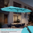 thumbnail image 3 of Autlaycil 15 ft Rectangle Patio Umbrella with Umbrella Base 48 LED lights for Market Patio Solar Umbrella (Blue), 3 of 7