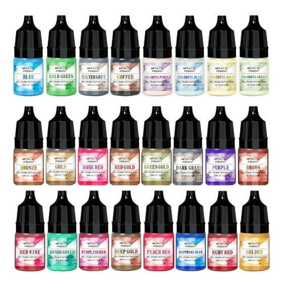 Jesscasday 24 Bottles Ink Set Epoxy Resin Dye Jewelry Making Supplies Intense Pigment Colors Suitable for Crafting and Jewelry