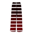 thumbnail image 5 of FUNUONY Flowy Wide Leg Palazzo Pants for Women - High Waist Casual Beach Lounge Stripe Pants Loose Dress Pants Stretchy Trousers Dress Pants Petite Wide Leg Summer Beach Casual Trousers Wine M, 5 of 5