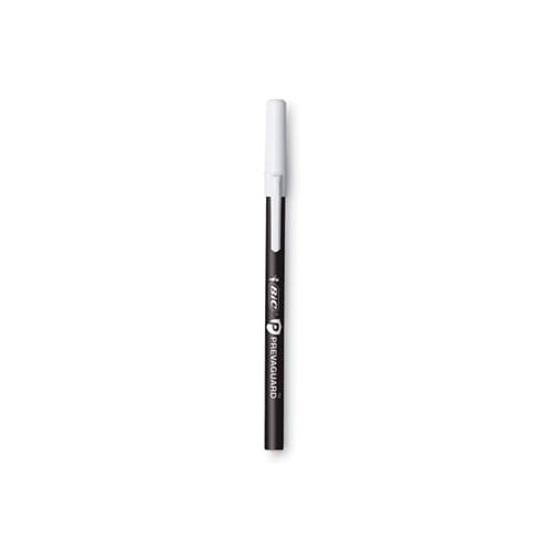 PrevaGuard Ballpoint Pen Stick, Medium 1 mm, Black Ink/Black Barrel, 8/Pack