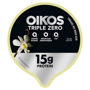 Oikos Triple Zero 15g Protein, 0g Added Sugar, Fat Free Vanilla Greek Yogurt Cup, 5.3 oz