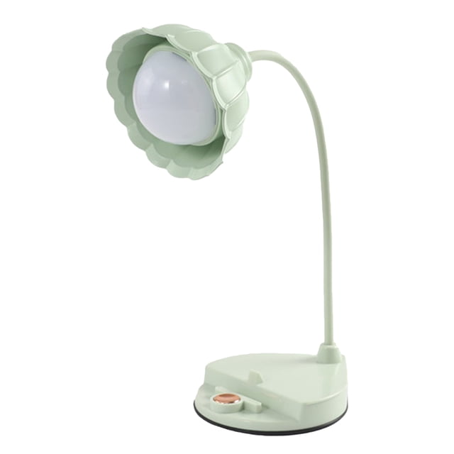 Lámpara LED plegable con carga USB y diseño floral verde para dormitorio y sala de estar con luz nocturna sensible al tacto