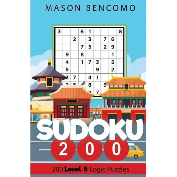 Sudoku 200 Sudoku 200: Level Up With These Hard Sudoku Puzzles, Book 6, (Paperback)