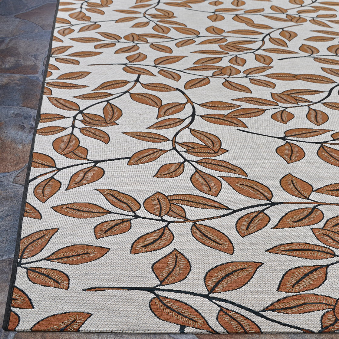 Couristan Dolce Summer Ivy Indoor/Outdoor Area Rug, Ivory-Terracotta, 2'3" x 7'10" Runner