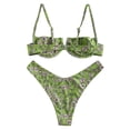 thumbnail image 3 of BONIXOOM Tankini Swimsuits For Women Wire-Free No Closure Printed Bikinis Bikini Summer Swimwears on Clearance Green Size 6, 3 of 9