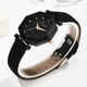 thumbnail image 4 of LVPAI Reloj de pulsera con correa de PU para mujer a la moda, reloj de cuarzo causal con esfera irregular (negro), 4 of 5