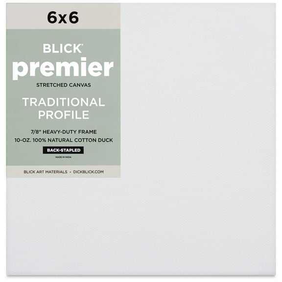 Blick Premier Stretched Cotton Canvas - Traditional Profile, Back-Stapled, 6" x 6"