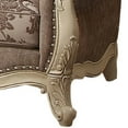 thumbnail image 2 of Scrolled Crown Top Fabric Loveseat with Cabriole Legs Gray and White, 2 of 5